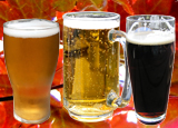 Three glasses of beer