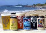 Maui Brewing Co.'s beers on the sand in Hawaii