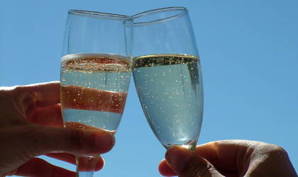 A Champagne toast