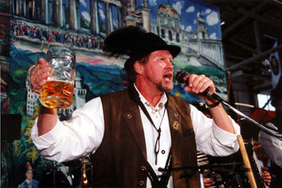 A man makes a toast at San Francisco's Oktoberfest by the Bay
