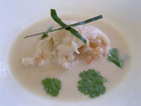 Thai Langoustine Soup brings out the Champagne's fruity notes