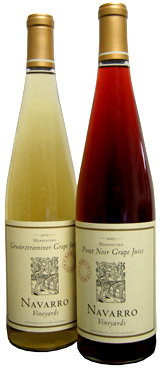 Navarro Vineyards' non-alcoholic wine-grape juices