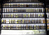 Wine bottles at a bar