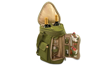 Picnic Time Meritage Wine and Cheese Tote in olive green