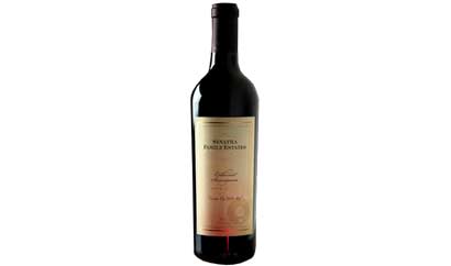 A bottle of Sinatra Family Estates' 2007 Cabernet Sauvignon