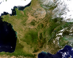 France seen from Earth's orbit