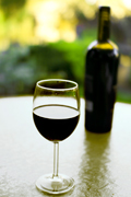 A glass of red wine