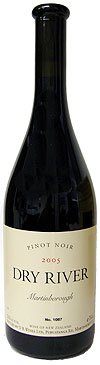 Bottle of 2005 Dry River Pinot Noir Wine